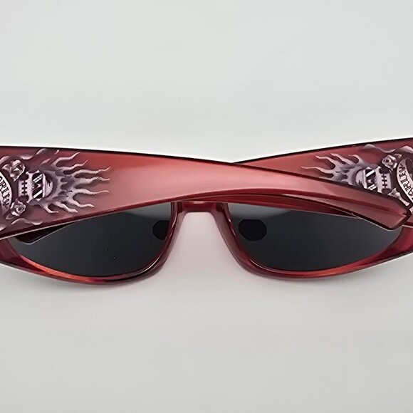 Harley Davidson HDS 5001 BU-3 Gloss Red Frame Grey Lens Sunglasses w/ Case 63mm - Picture 11 of 16